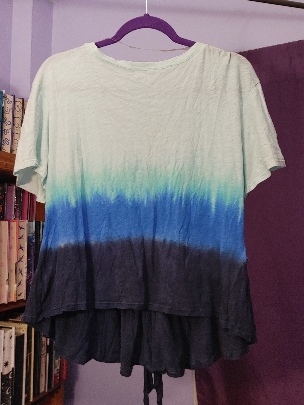 INC International Concepts Ombre Tie-Back Peplum Top Size M